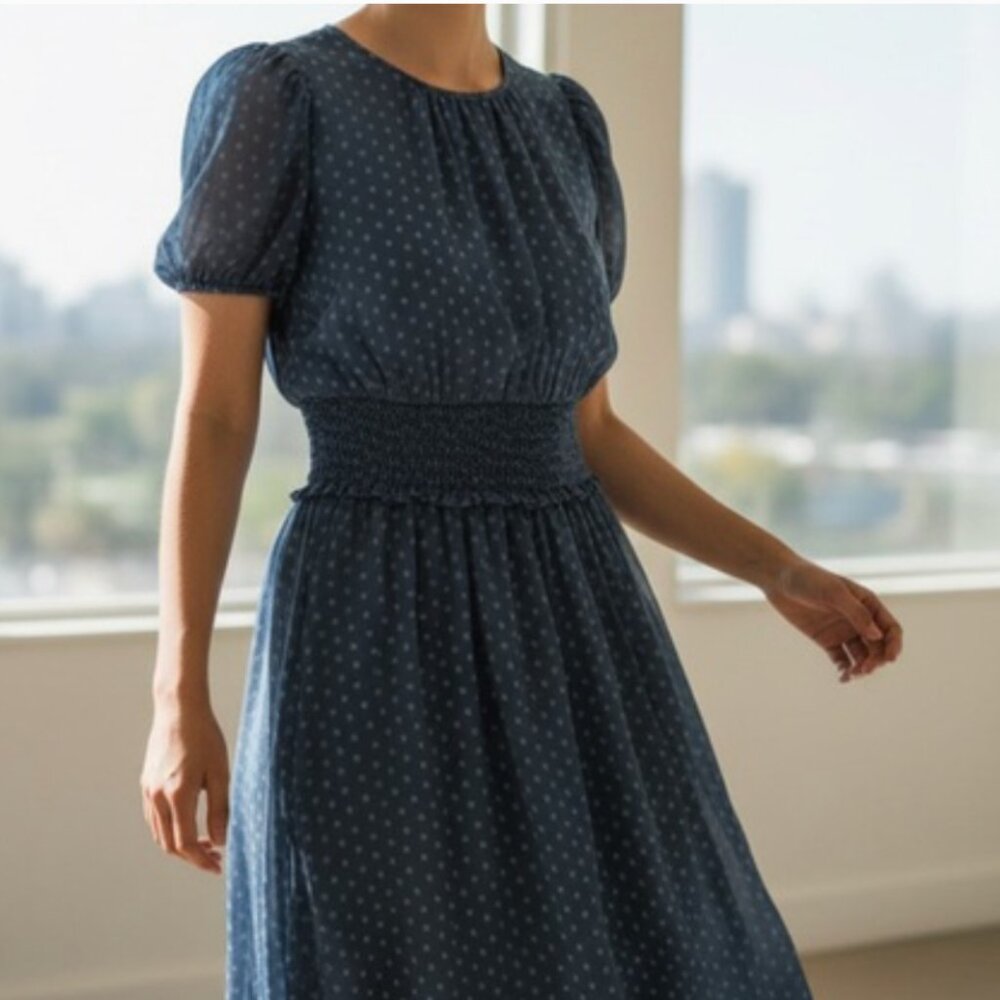 Wild Fable Women's Prairie Floral Cottagecore Blue Dress - Size small